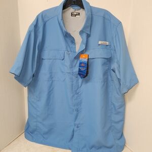 New Habit UPF 30+UV Protection Men’s Outdoor Shirt Blue Wicking Cooling New XL